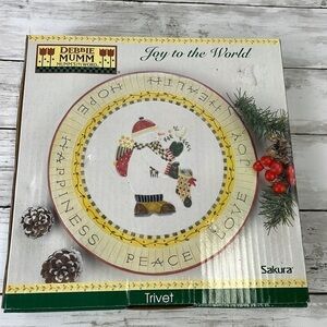 DEBBIE MUM CHRISTMAS TRIVET JOY TO THE WORLD VINTAGE